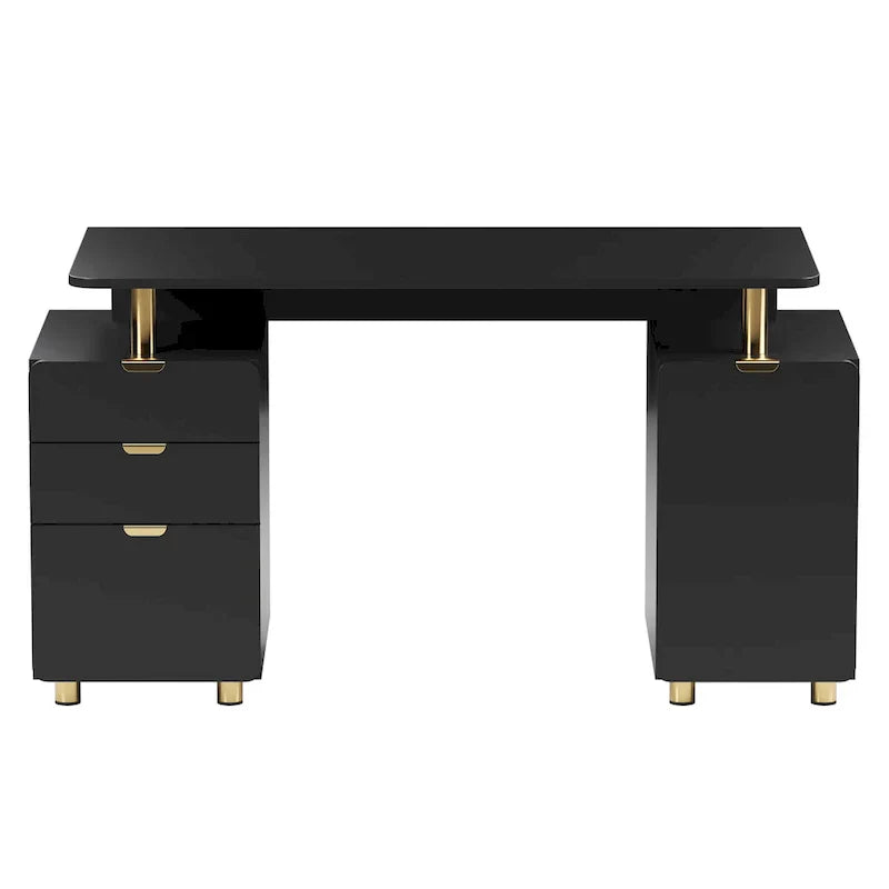 Contemporary Executive Floating Desk with 3 Drawers and Stylish Work Surface