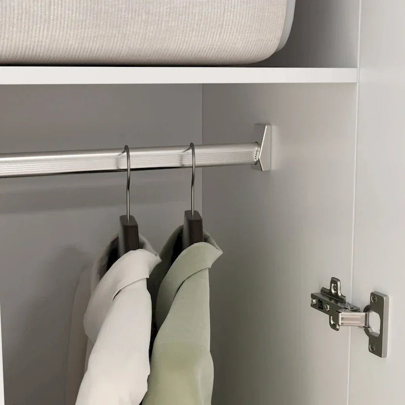 Freestanding 2 - Door Bedroom Armoire with Hanging Rod